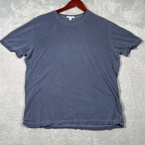 James Perse Shirt Mens Extra Large Blue Crewneck Made in USA Casual Tee *FLAW - Picture 1 of 11